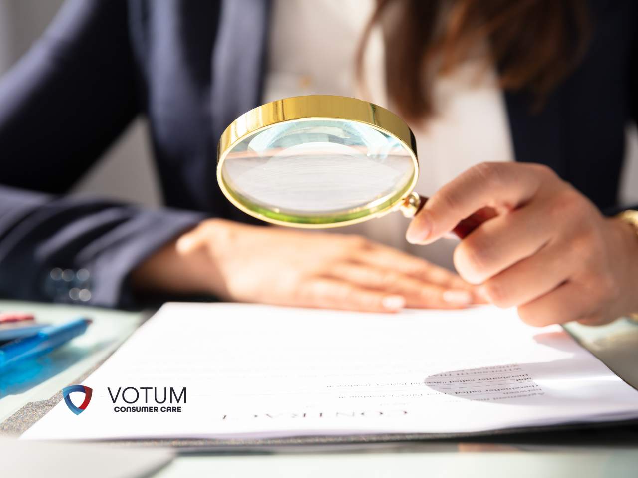 Osoba z lupą sprawdza umowę kredyt frankowego